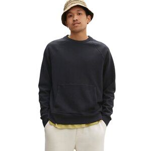 Everlane The Track Collection Black Pocket Crewneck Sweatshirt Size M